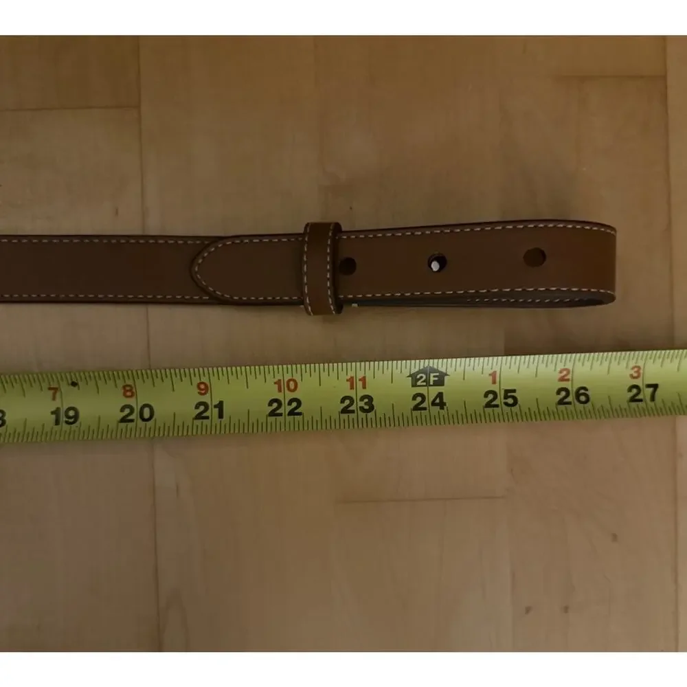 Lauren Ralph Lauren Equestrian D-Ring Leather Western Belt Brown Silver XS
